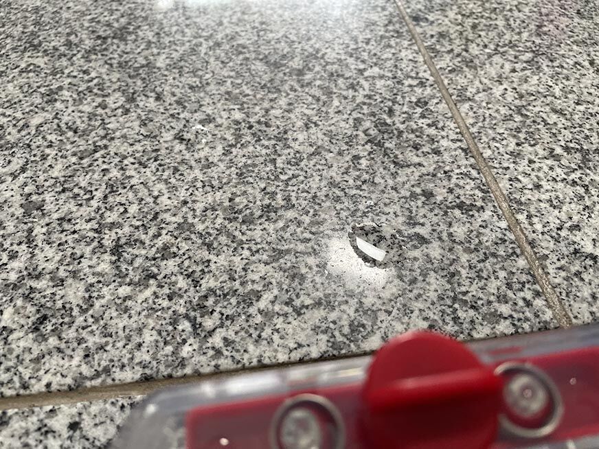 nach dem Saugen und Wischen der Haferflocken